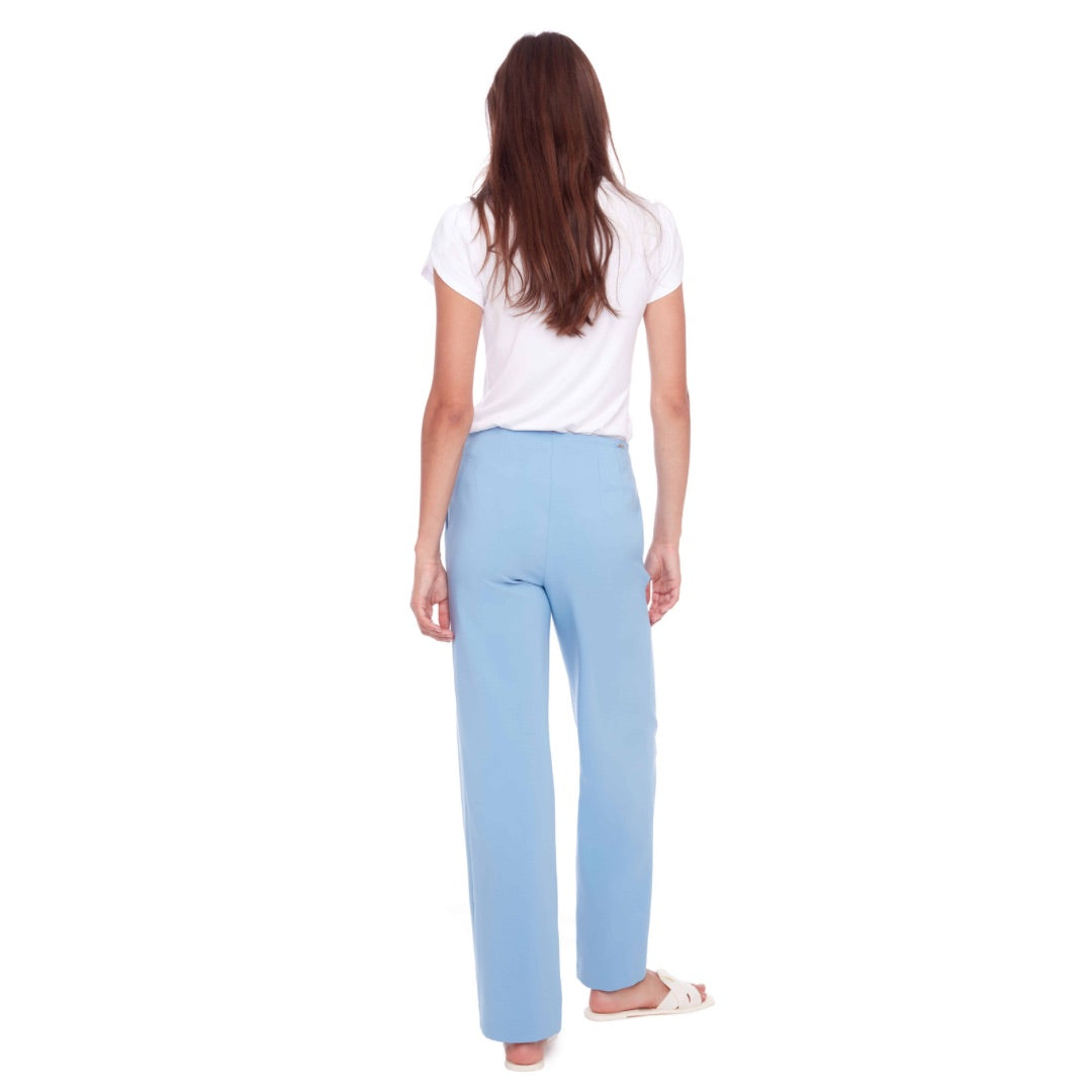 PANTALON PALERMO SOLIDE À JAMBES LARGES