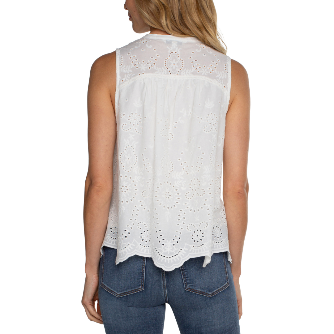 BLOUSE BRODÉE SANS MANCHES