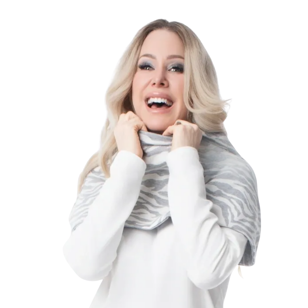 FAUX COL RÉVERSIBLE ZÈBRE/GRIS-VALZÈRE