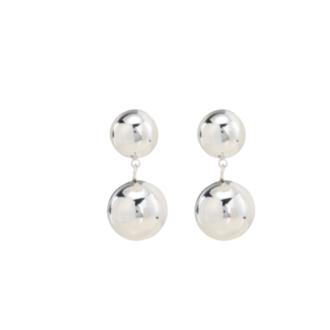 BOUCLES D’OREILLES BOULES ARGENT-MERX