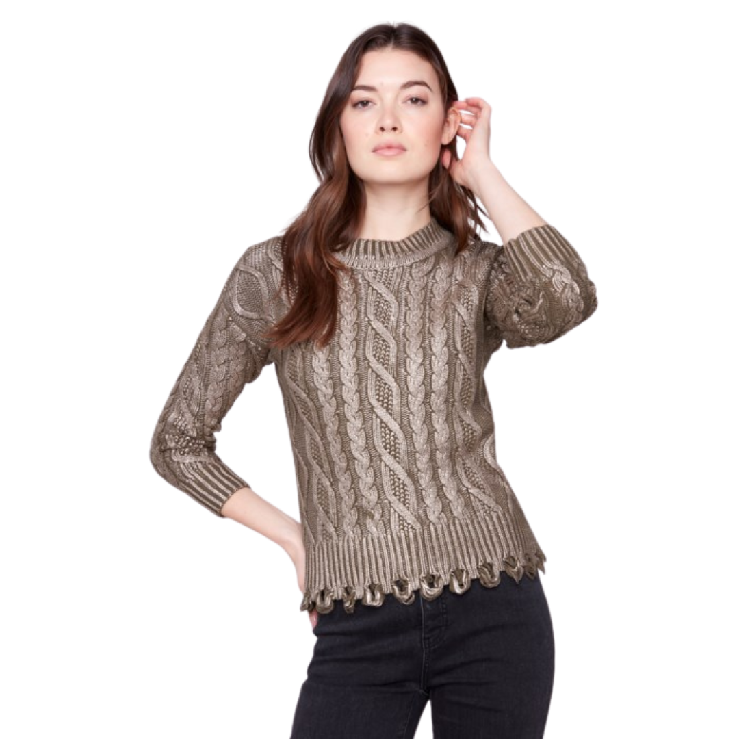 CHANDAIL EN MAILLE TORSADÉE MÉTALLISÉE-CHARLIE B