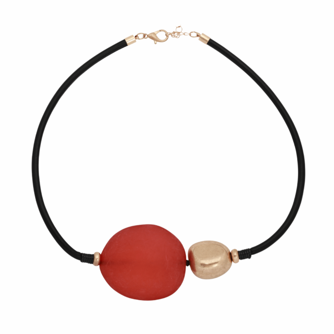 COLLIER RÉSINE ROUGE-MERX