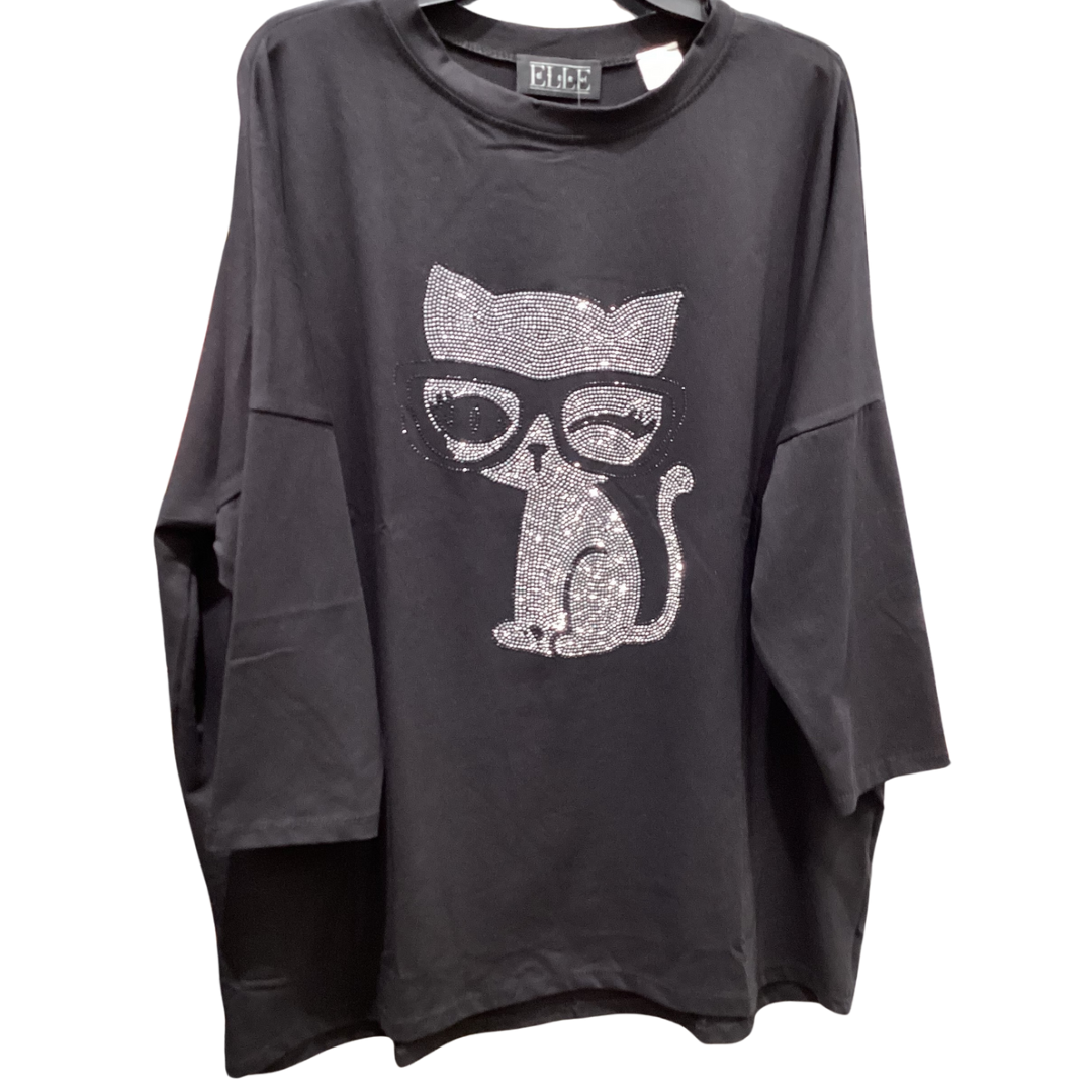 CHANDAIL NOIR AVEC MINOU