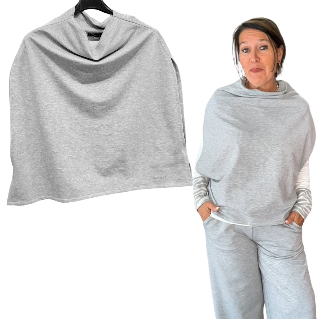 DÉBARDEUR PONCHO GRIS-VALZÈRE