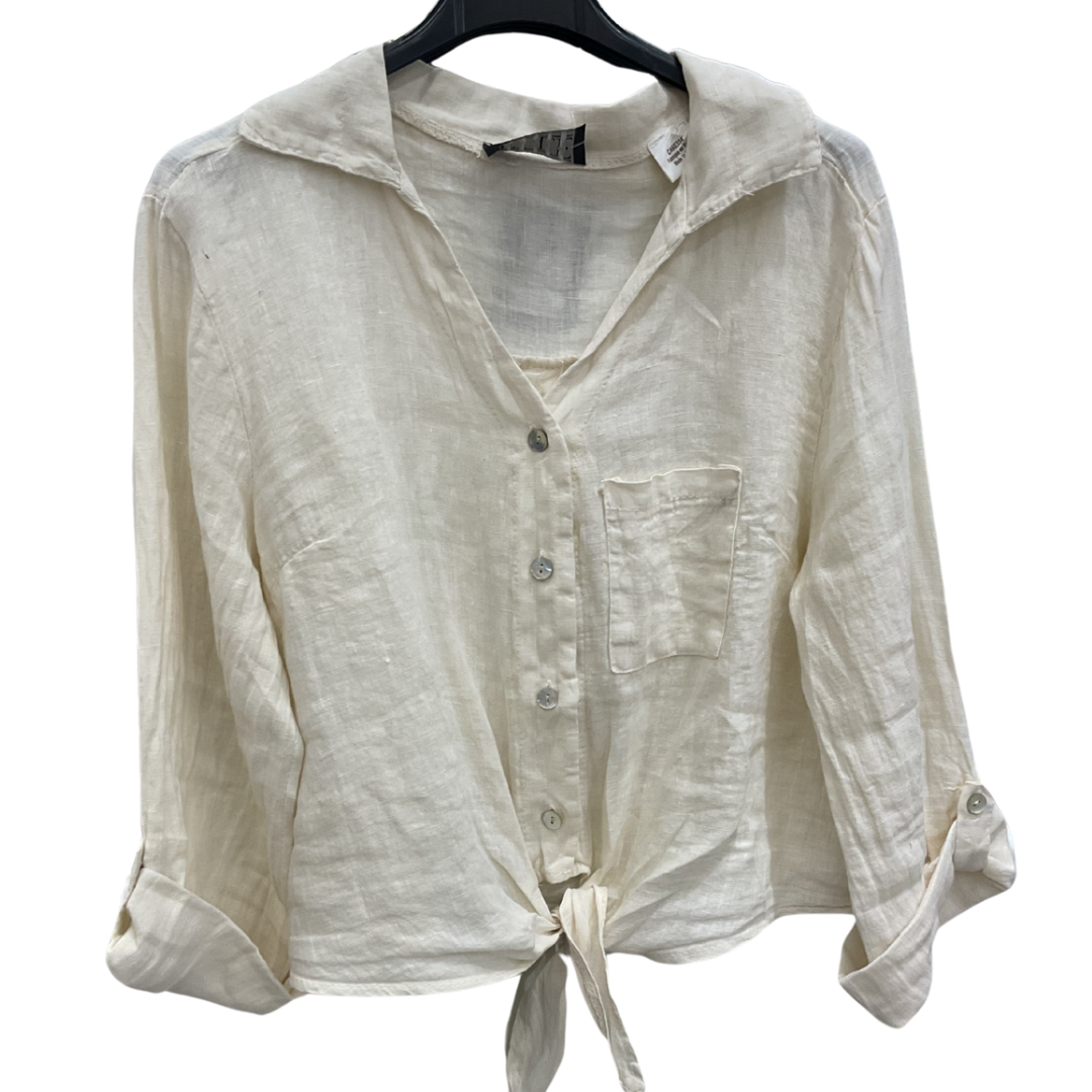 CHEMISE VANILLE AVEC NOEUD