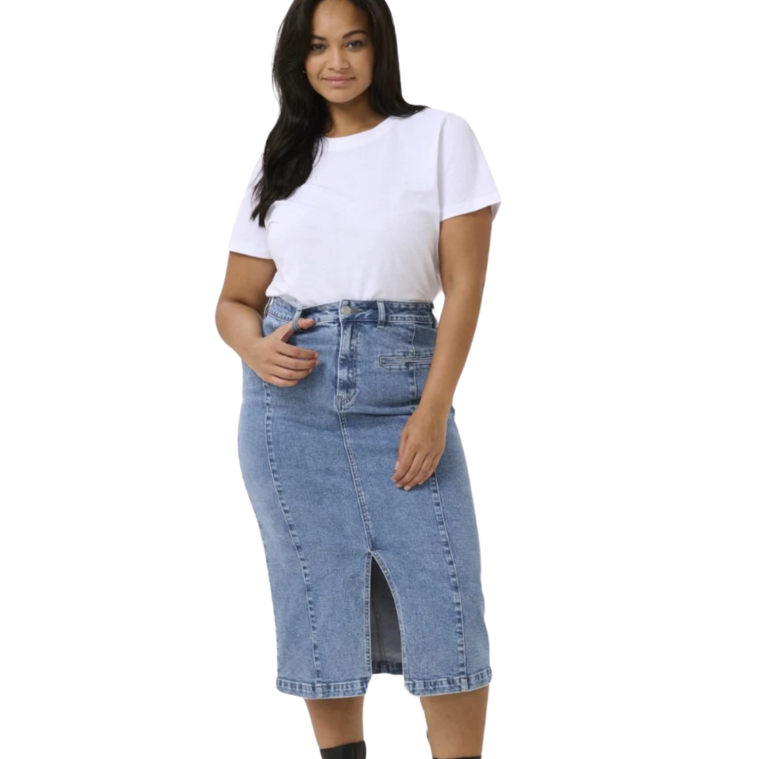 JUPE THURA DENIM-KAFFE CURVE