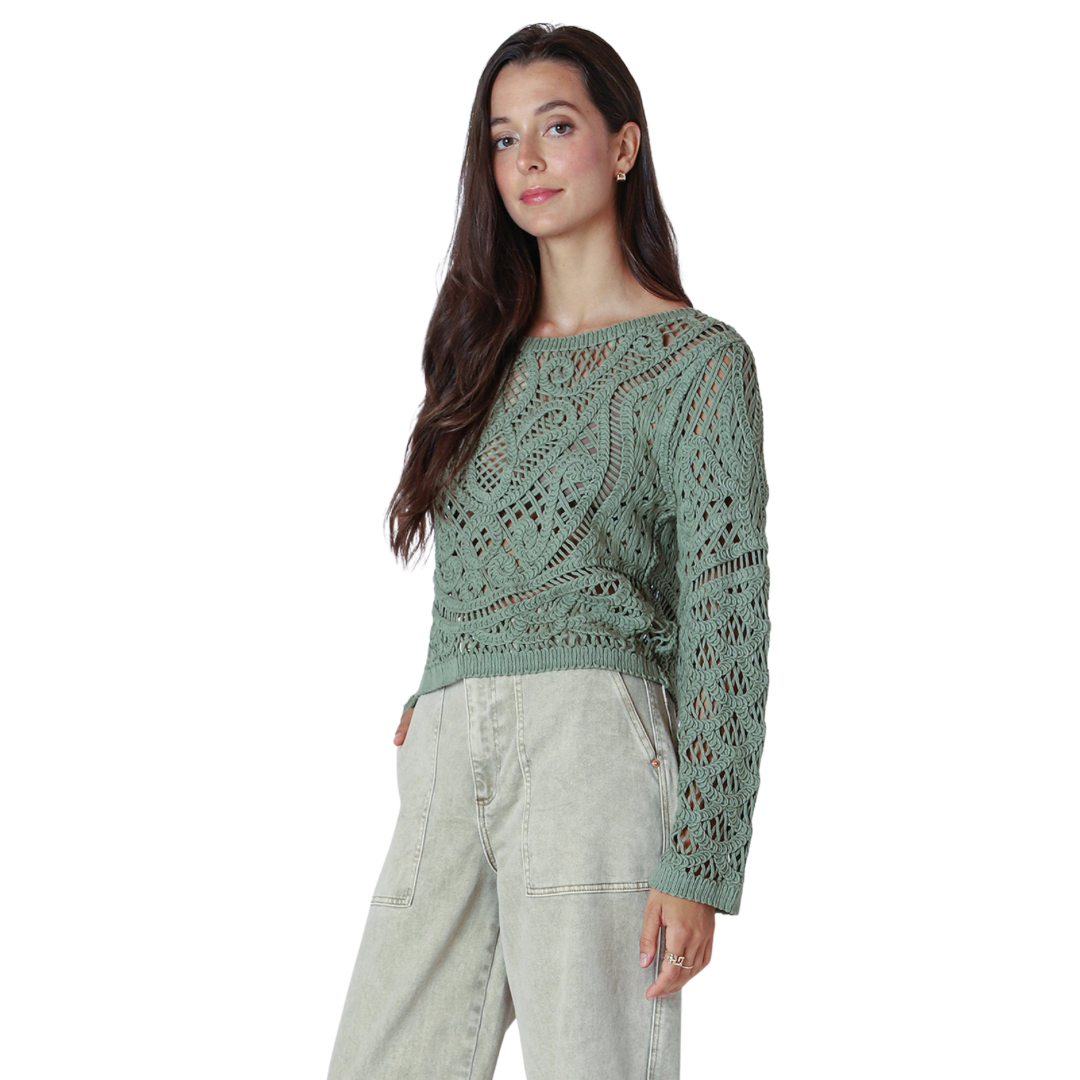 CHANDAIL CROCHET SAGE-DEX